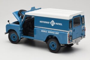 Land Rover Series III 109 Soft Top Motorway Patrol Mėlynas Eagles Race 1:18 4403 Metalas - nuotrauka 5 iš 8
