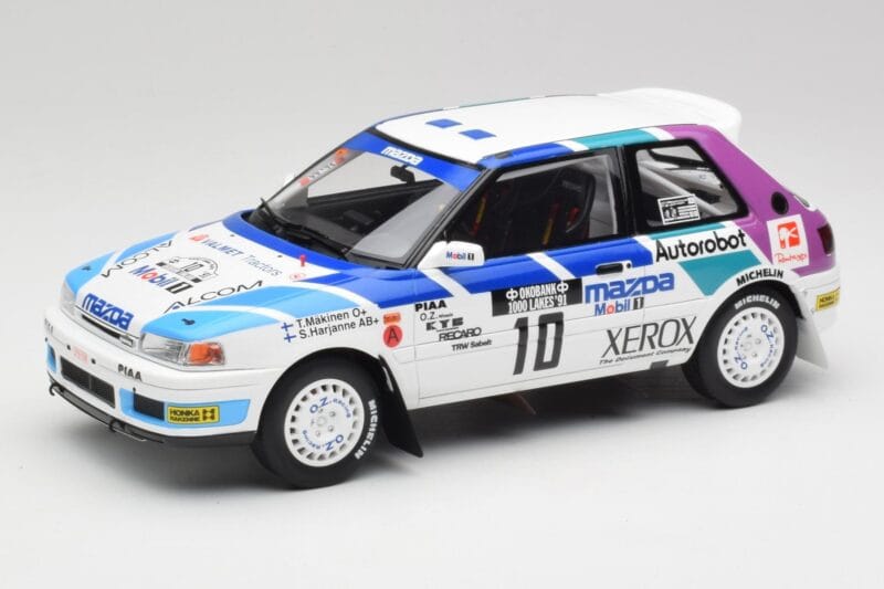 Mazda 323 GTX #10 T. Makinen / S. Harjanne 1000 Lakes Rally 1991 Otto 1:18 OT1099 Derva