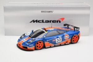 McLaren F1 GTR Gulf Racing #33 S. Bellm / A. Weaver / J. Lehto 24 Hours of Le Mans 1996 Minichamps 1:18 530133633 Metalas - nuotrauka 8 iš 8