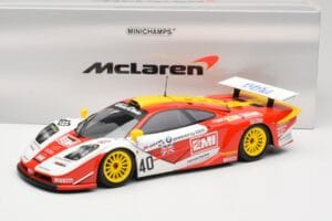 McLaren F1 GTR Gulf Team Davidoff #40 D. O'Rourke / G. Sugden / J. Auberlein 24 Hours of Le Mans 1998 Minichamps 1:18 5301338 - nuotrauka 8 iš 8