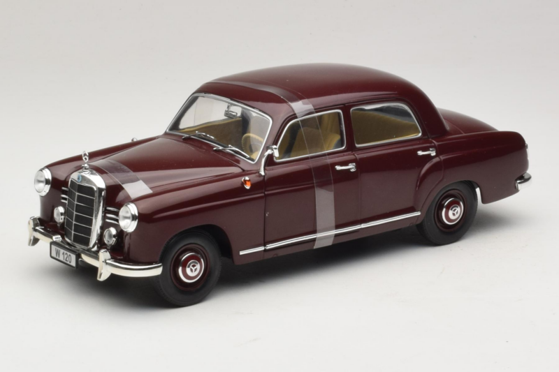 Mercedes 180 Ponton Tamsiai Raudonas Revell 1:18 08876 Metalas
