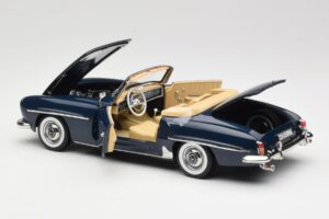 Mercedes 190 SL W121 Middle Blue Norev 1:18 183403 Metalas - nuotrauka 5 iš 8