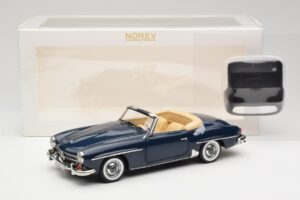 Mercedes 190 SL W121 Middle Blue Norev 1:18 183403 Metalas - nuotrauka 8 iš 8