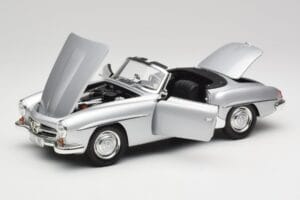 Mercedes 190 SL W121 Sidabrinis Pilkas Minichamps 1:18 100037031 Metalas - nuotrauka 2 iš 8