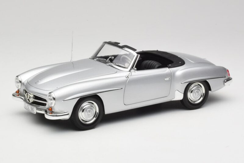 Mercedes 190 SL W121 Sidabrinis Pilkas Minichamps 1:18 100037031 Metalas