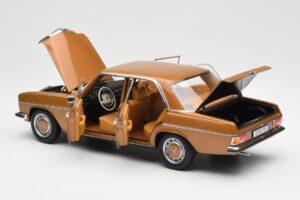 Mercedes 200 W115 Bycane Auksinis Dilerio Leidimas Norev 1:18 B66040665 Metalas - nuotrauka 5 iš 8