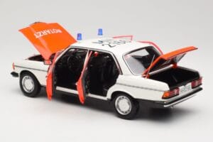 Mercedes 200 W123 Greitoji Pagalba Baltas Norev 1:18 183834 Metalas - nuotrauka 3 iš 8