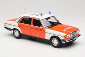 Mercedes 200 W123 Greitoji Pagalba Baltas Norev 1:18 183834 Metalas - nuotrauka 4 iš 8