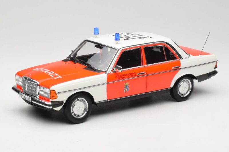 Mercedes 200 W123 Greitoji Pagalba Baltas Norev 1:18 183834 Metalas