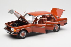 Mercedes 200 W123 English Raudonas Dilerio Leidimas Norev 1:18 B66040653 Metalas - nuotrauka 2 iš 8