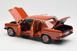 Mercedes 200 W123 English Raudonas Dilerio Leidimas Norev 1:18 B66040653 Metalas - nuotrauka 5 iš 8