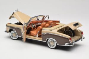 Mercedes 220 SE W128 Kabrioletas Bronzinis Raudonas Sun Star 1:18 3572 Metalas - nuotrauka 5 iš 8