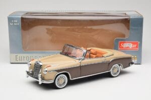 Mercedes 220 SE W128 Kabrioletas Bronzinis Raudonas Sun Star 1:18 3572 Metalas - nuotrauka 8 iš 8