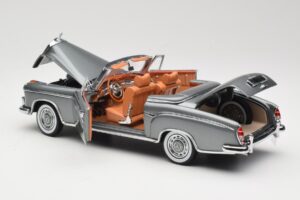 Mercedes 220 SE W128 Kabrioletas Grey Metallic Sun Star 1:18 3352-M1 Metalas - nuotrauka 5 iš 8