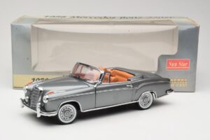 Mercedes 220 SE W128 Kabrioletas Grey Metallic Sun Star 1:18 3352-M1 Metalas - nuotrauka 8 iš 8