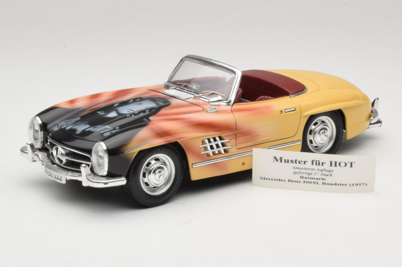Mercedes 300 SL Roadster Rosemarie Muster Riboto Leidimo 18/27 Bburago 1:18 3023-M1 Metalas