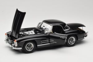 Mercedes 300 SL W198 Roadster With Hardtop Juodas Minichamps 1:18 180039040 Metalas - nuotrauka 2 iš 8