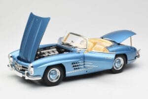 Mercedes 300 SL W198 Roadster Hardtop Light Blue Metallic Minichamps 1:18 180039042 Metalas - nuotrauka 2 iš 9