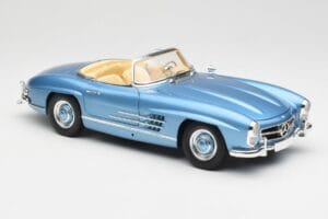 Mercedes 300 SL W198 Roadster Hardtop Light Blue Metallic Minichamps 1:18 180039042 Metalas - nuotrauka 7 iš 9