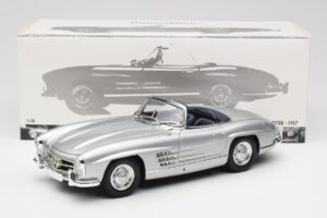 Mercedes 300 SL W198 Roadster Silver Metallic Minichamps 1:18 180039030 Metalas - nuotrauka 8 iš 8