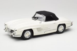 Mercedes 300 SL W198 Roadster Baltas Su Minkštu Stogeliu Minichamps 1:18 180039034 Metalas - nuotrauka 3 iš 9