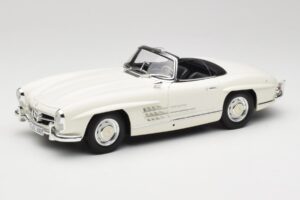 Mercedes 300 SL W198 Roadster Baltas Su Minkštu Stogeliu Minichamps 1:18 180039034 Metalas