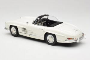 Mercedes 300 SL W198 Roadster Baltas Su Minkštu Stogeliu Minichamps 1:18 180039034 Metalas - nuotrauka 8 iš 9