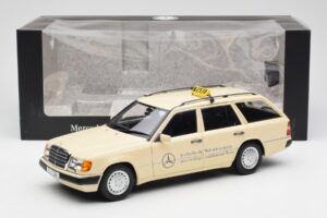 Mercedes 300D S124 T-Model Šviesiai Dramblio Kaulo Taxi Dilerio Leidimas Norev 1:18 B66040702 Metalas