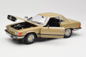 Mercedes 350 SL R107 Auksinis Sun Star 1:18 MB004 Metalas - nuotrauka 2 iš 8