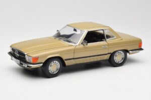 Mercedes 350 SL R107 Auksinis Sun Star 1:18 MB004 Metalas