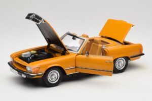 Mercedes 450 SL R107 Cayenne Orange Norev 1:18 183350 Metalas - nuotrauka 2 iš 10