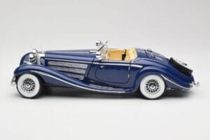 Mercedes 500K Special Roadster Mėlynas Maisto 1:18 56059 Metalas - nuotrauka 4 iš 8