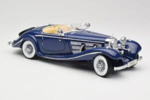 Mercedes 500K Special Roadster Mėlynas Maisto 1:18 56059 Metalas - nuotrauka 6 iš 8