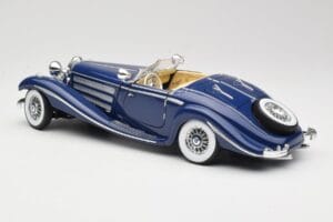 Mercedes 500K Special Roadster Mėlynas Maisto 1:18 56059 Metalas - nuotrauka 7 iš 8