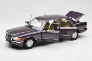 Mercedes 560 SEL W126 Violetinis Metallic Norev 1:18 183544 Metalas - nuotrauka 2 iš 8