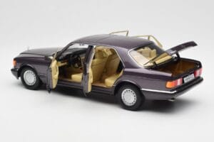 Mercedes 560 SEL W126 Violetinis Metallic Norev 1:18 183544 Metalas - nuotrauka 5 iš 8