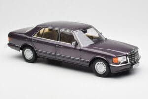 Mercedes 560 SEL W126 Violetinis Metallic Norev 1:18 183544 Metalas - nuotrauka 6 iš 8