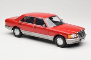 Mercedes 560 SEL W126 Raudonas Norev 1:18 183463 Metalas - nuotrauka 6 iš 8
