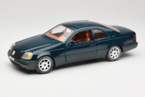 Mercedes 600 SEC C140 Žalias Majorette 1:18 4418 Metalas