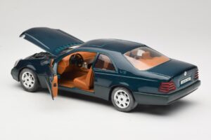 Mercedes 600 SEC C140 Žalias Majorette 1:18 4418 Metalas - nuotrauka 5 iš 8