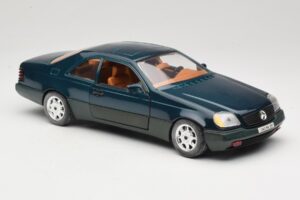 Mercedes 600 SEC C140 Žalias Majorette 1:18 4418 Metalas - nuotrauka 6 iš 8