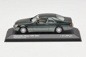 Mercedes 600 SEC W140 Žalias Metalinis Minichamps 1:43 430032604 Metalas