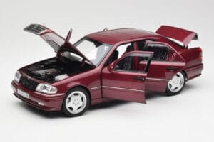 Mercedes AMG C36 W202 Almandine Raudonas Norev 1:18 B66040706 Metalas - nuotrauka 2 iš 8