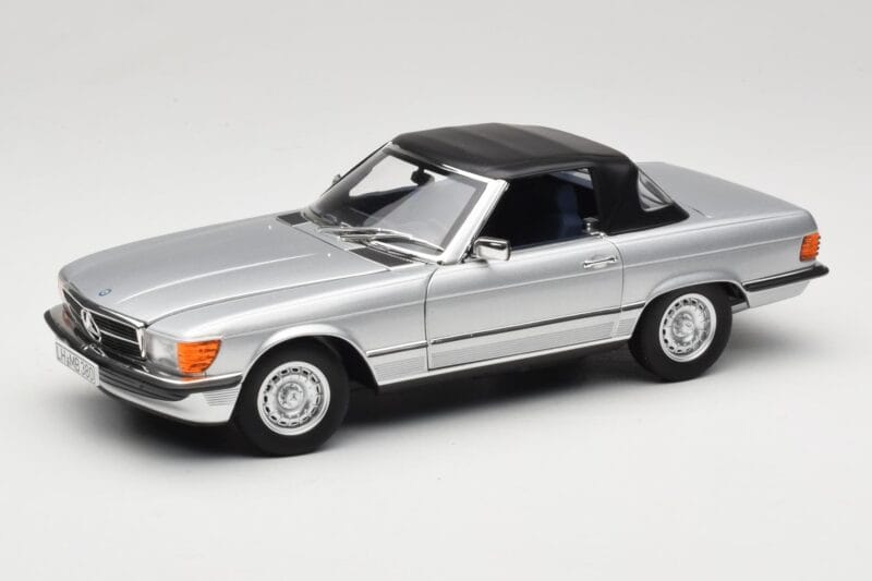 Mercedes R107 380 SL Sidabrinis Norev 1:18 183725 Metalas