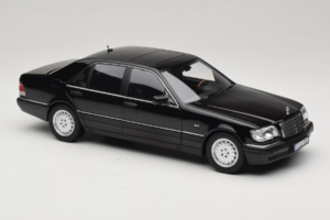Mercedes S-Class W140 S600 Obsidian Black Metallic Norev 1:18 183045 Metalas - nuotrauka 6 iš 8