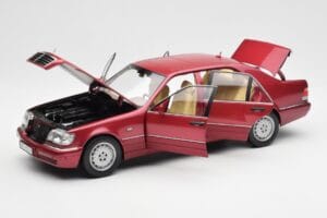 Mercedes S500 W140 Raudonas Metallic Norev 1:18 183579 Metalas - nuotrauka 2 iš 8