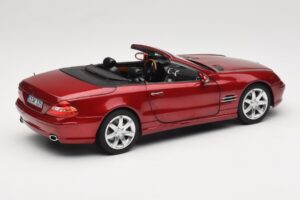 Mercedes SL 500 R230 Red Metallic Riboto Leidimo Norev 1:18 183841 Metalas - nuotrauka 3 iš 8