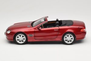 Mercedes SL 500 R230 Red Metallic Riboto Leidimo Norev 1:18 183841 Metalas - nuotrauka 4 iš 8