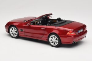 Mercedes SL 500 R230 Red Metallic Riboto Leidimo Norev 1:18 183841 Metalas - nuotrauka 7 iš 8
