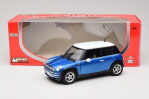 Mini Cooper R50 Mėlynas su Baltu Stogu Mondo Motors 1:18 MINI004 Metalas - nuotrauka 8 iš 8